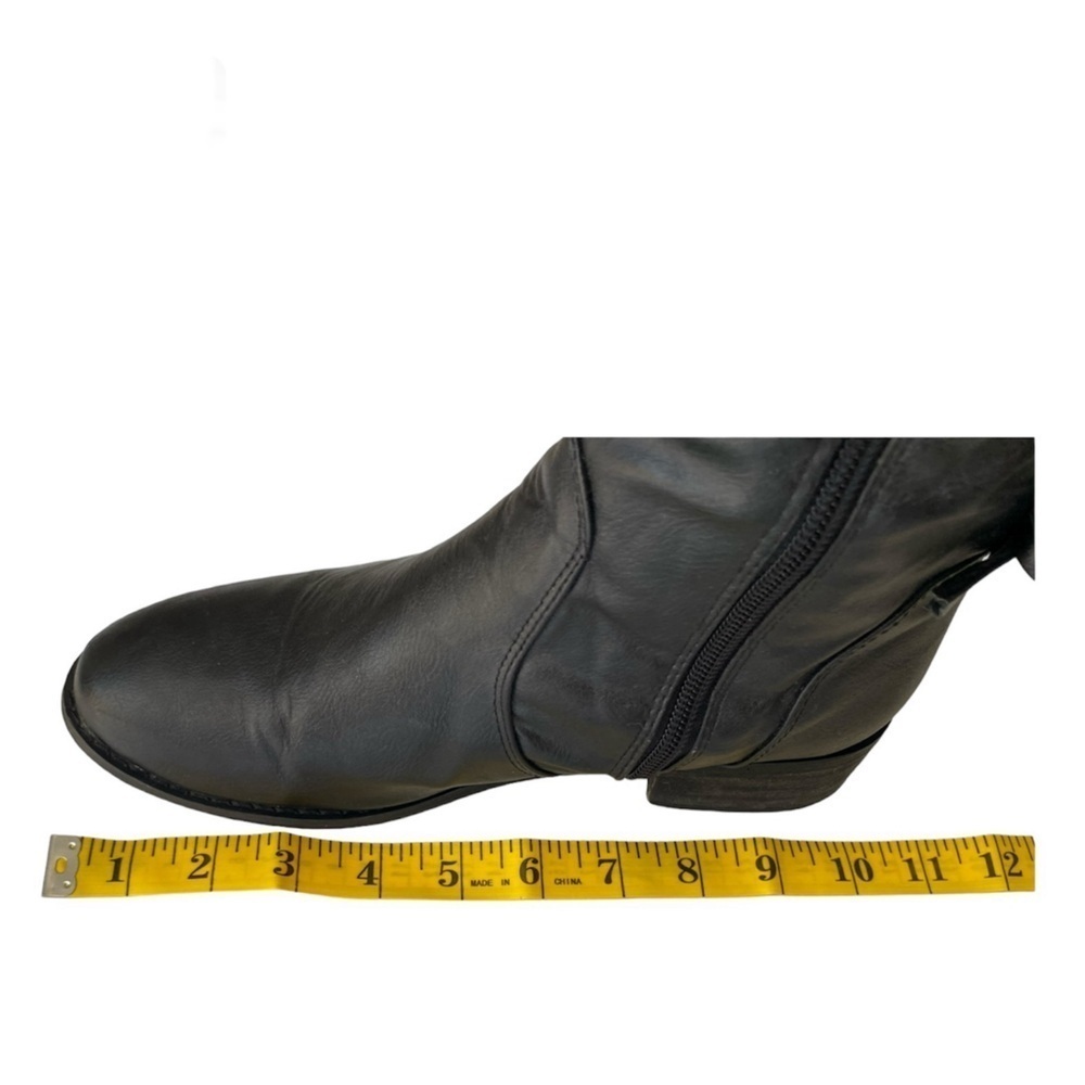 A.X.N.Y. Knee High Boots Bow Back Black Vegan Leather Women Size 7 - Picture 13 of 14